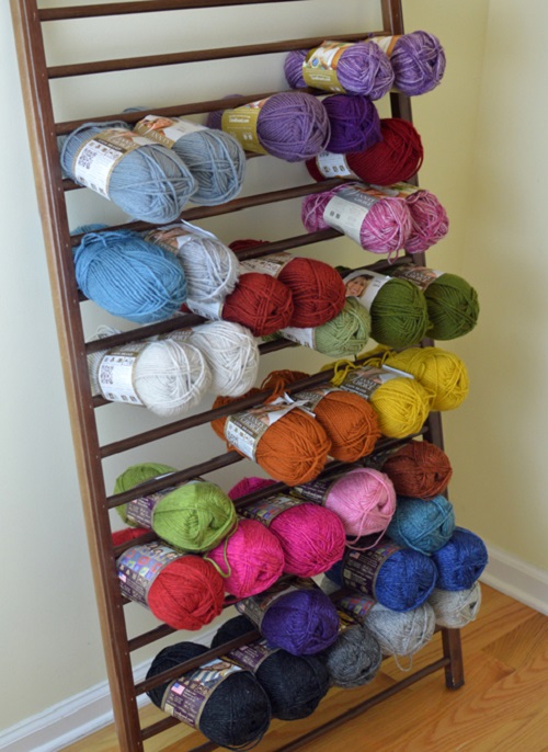 Re-purposed Crib Yarn Storage