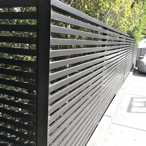 Slatted Metal Fence