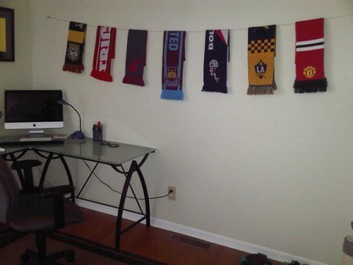 Soccer Scarf Clothesline Display