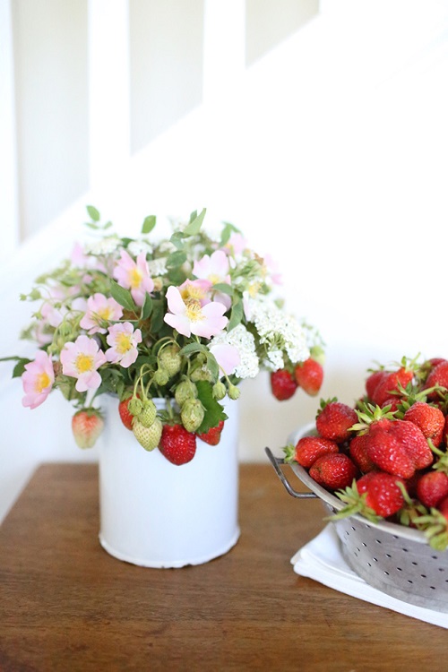 Strawberry and Floral Arrangement
