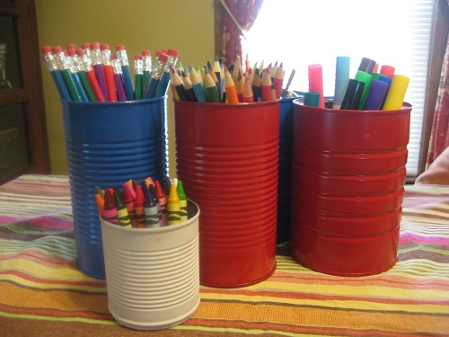 Tin Cans Markers Organizer