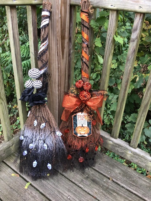 Witch's Broomsticks Balcony Halloween Decoration