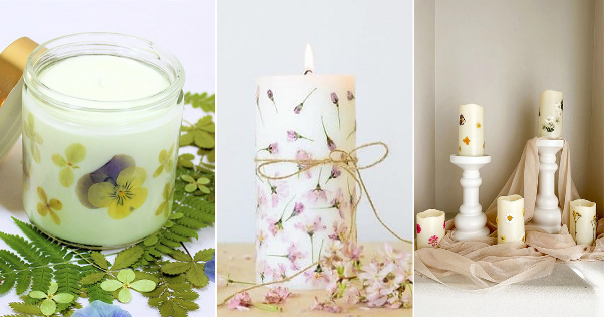 9 Best DIY Pressed Flower Candles ⋆ Bright Stuffs