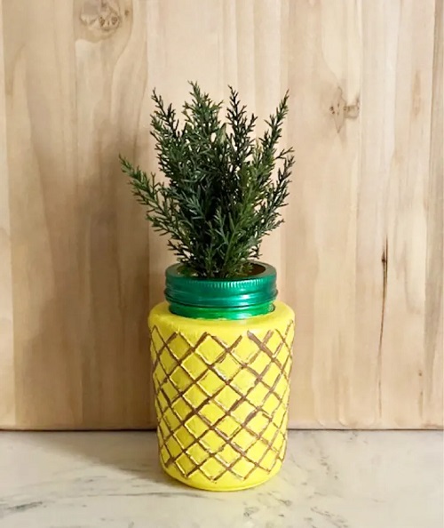 DIY Pineapple Jar Planter