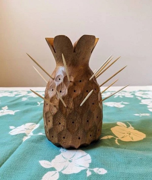 Wooden Pineapple Toothpick Holder