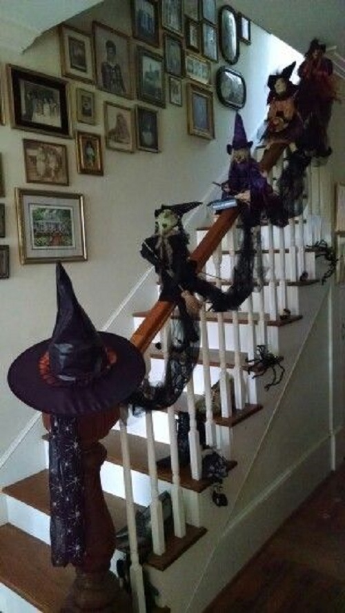 Witch Hats Staircase Railing Decor