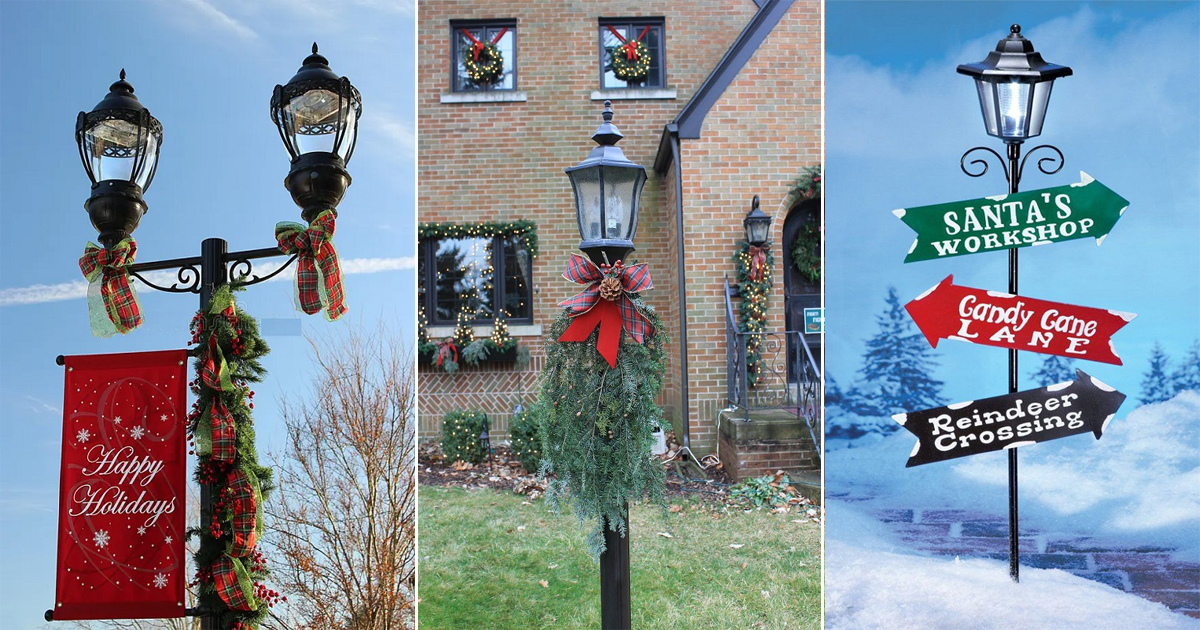 9 Amazing Festive Ideas to Decorate Lamp Post for Christmas ⋆ Bright Stuffs