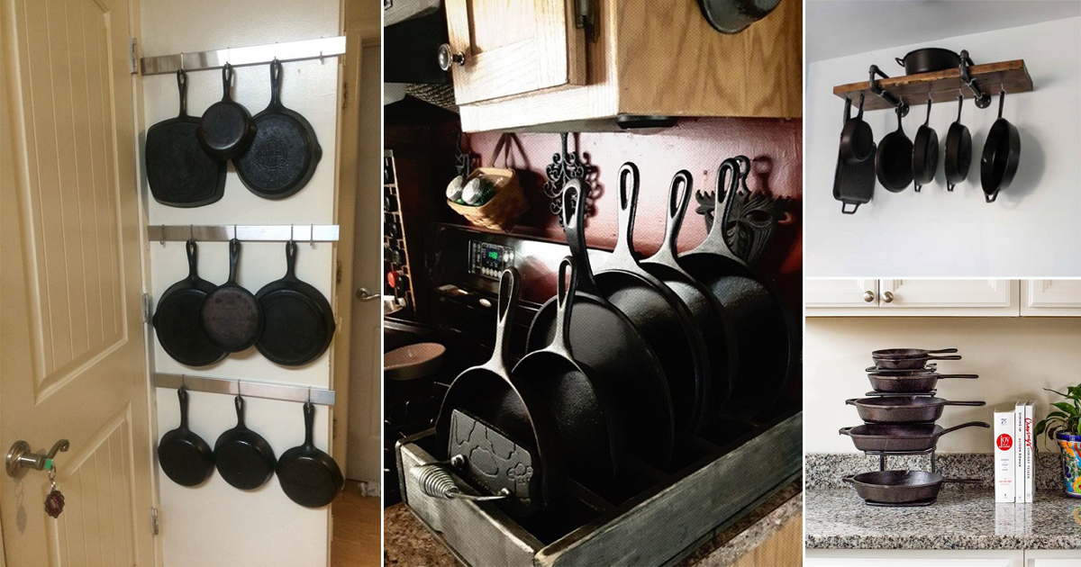 10 Best Cast Iron Pan Storage Ideas ⋆ Bright Stuffs
