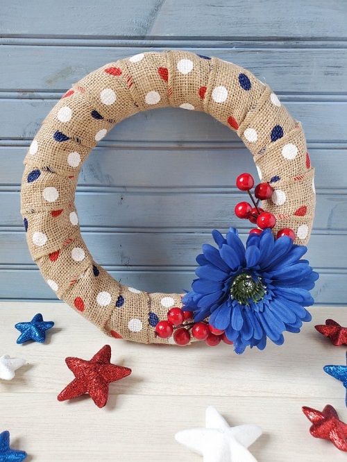 Easy DIY Burlap Ribbon Wreath