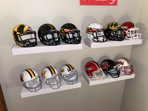 Mini Helmets Floating Shelves Display