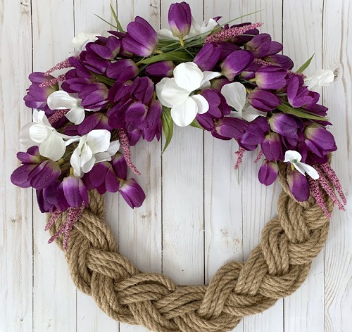 DIY Braided Spring Wreath Idea