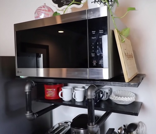 DIY Microwave Shelf Ideas 3