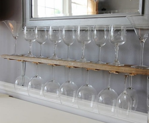 Reclaimed Wine Glass Rack DIY