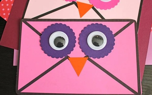 Valentine Envelope Owl Card