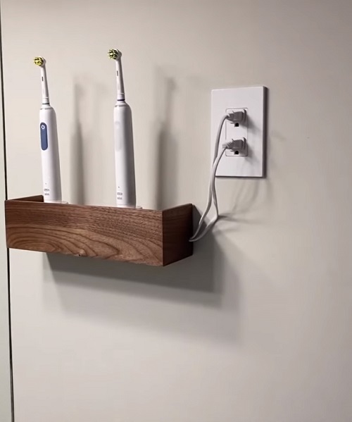 Floating Shelf Electric Toothbrush Holder