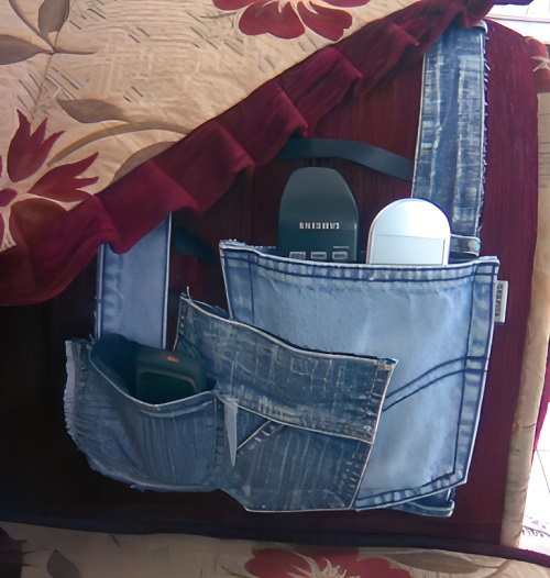 Old Jeans Turned Remote Control Storage Station