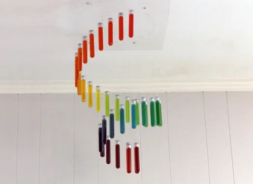 Rainbow Chandelier Out of Test Tubes
