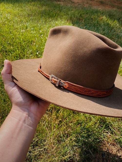Cowboy Hatband with Western Element Leather