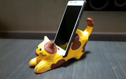 Air Dry Clay Cat Smartphone Stand