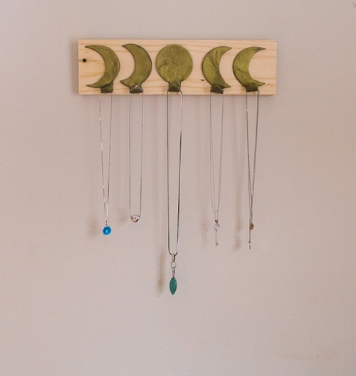 DIY Jewelry Holder with Crescent Moon