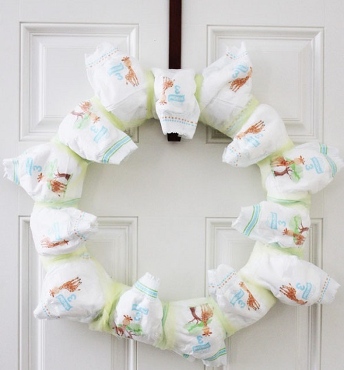 Easy Baby Shower Wreath Idea