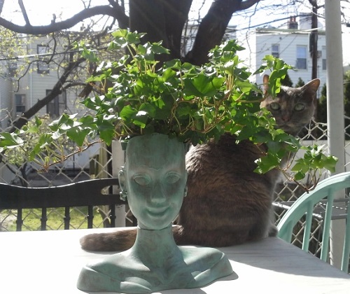 Barbie Head-shaped Patina Planter