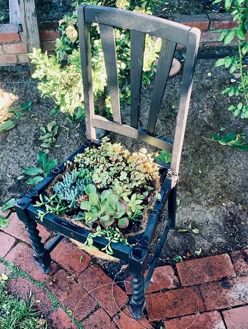 DIY Chair Planter Ideas 2