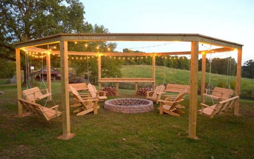 DIY Outdoor Fire Pit Swing Ideas 1