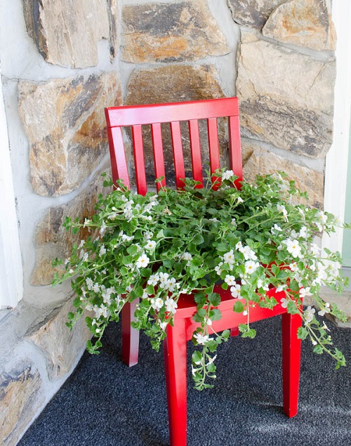 DIY Chair Planter Ideas 2