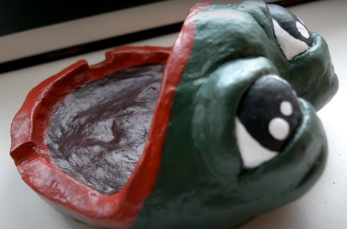 Pepe-Inspired Air Dry Clay Ashtray