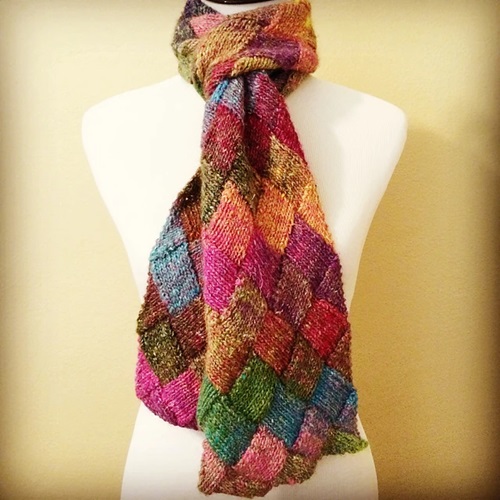 Entrelac Scarf Knitting Pattern