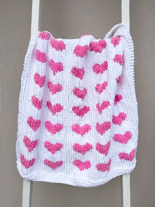 Heart Baby Blanket Knitting Pattern 