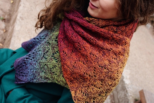 Rainbow Lace Scarf Knitting Free Pattern