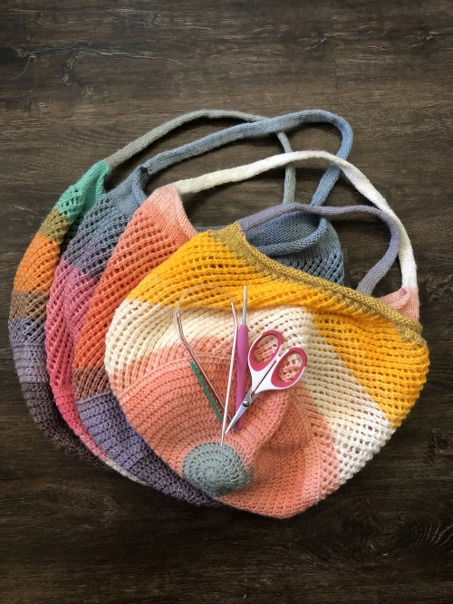 Colorful Knitted Market Bags