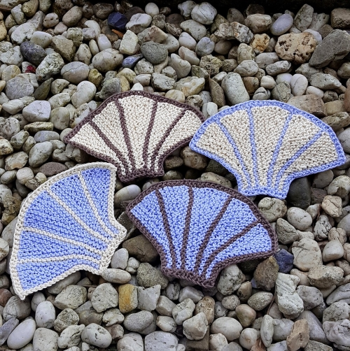 DIY Knitted Seashell Coasters