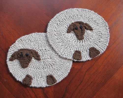 Knitted Sheep Coaster