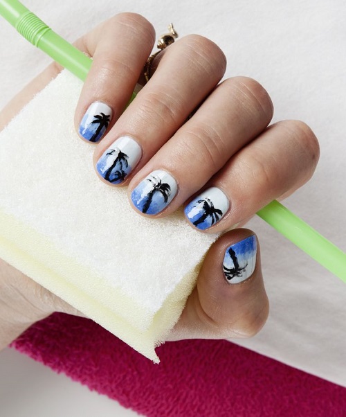 DIY Tropical Palm Tree Mani