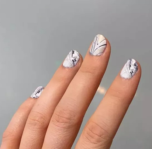 Water Marble Nails Idea