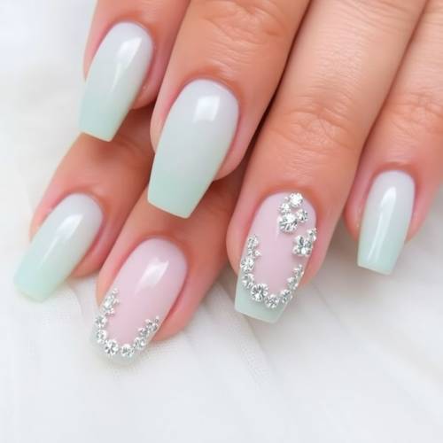 3D Wedding Nails Art Idea