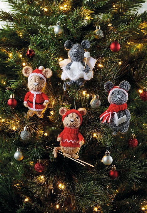 Christmas Mice Characters Free Knitting Pattern