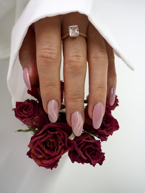 DIY Bridal Nude Nail Art