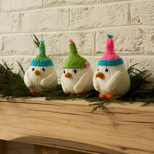 Handknitted Bird Trio Pattern