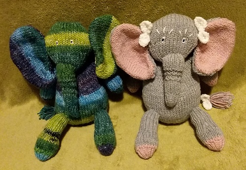 Knitted Elephant Companions