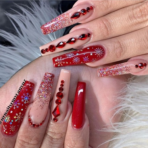 Long Red Nail Idea