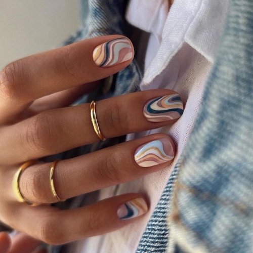 Marble Gel Nail Design Idea