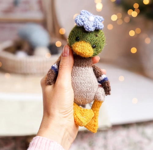 Adorable Knitted Baby Duck