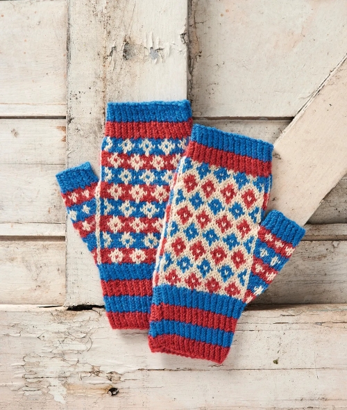 Fair Isle Fingerless Mittens