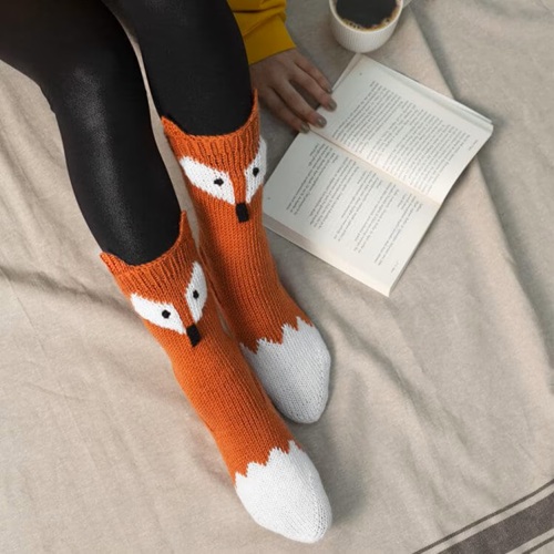 Fox Socks Free Knitting Pattern