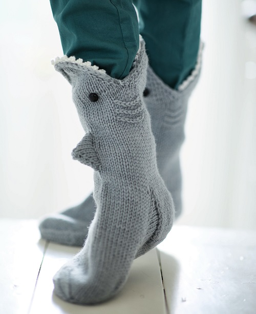 DIY Handcrafted Shark Socks