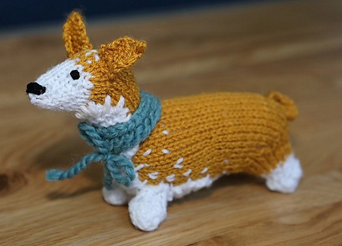 Knitted Corgi Doll